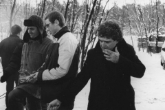 Ryszard Brylski i Zbigniew Grześkowiak przy ognisku